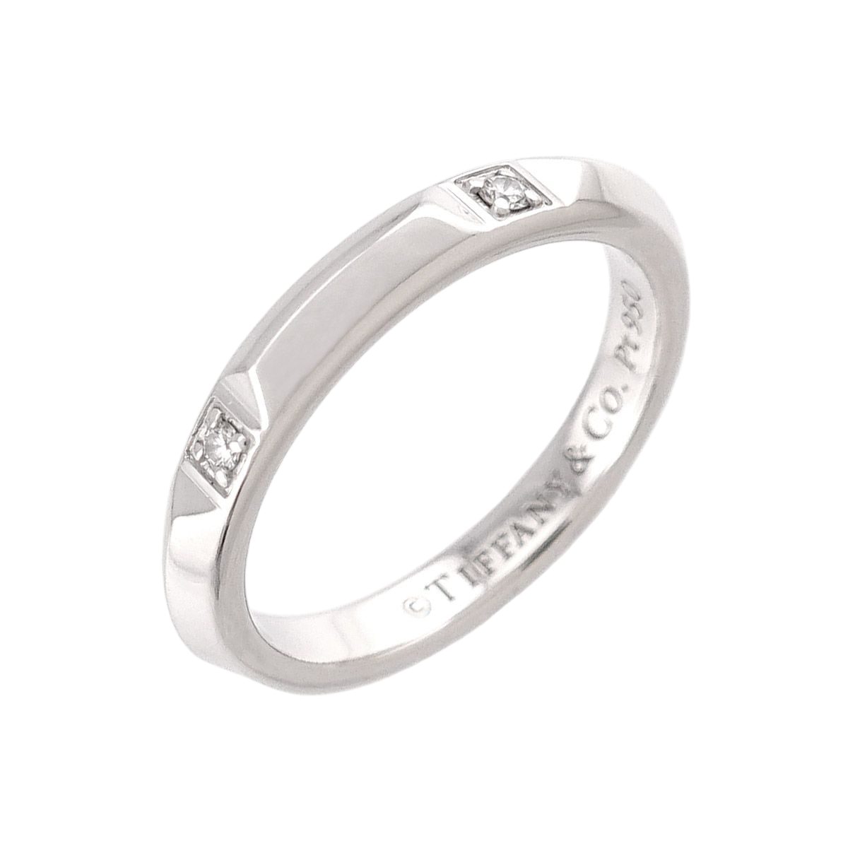 Tiffany & Co True Band Ring Diamond Pt Platinum