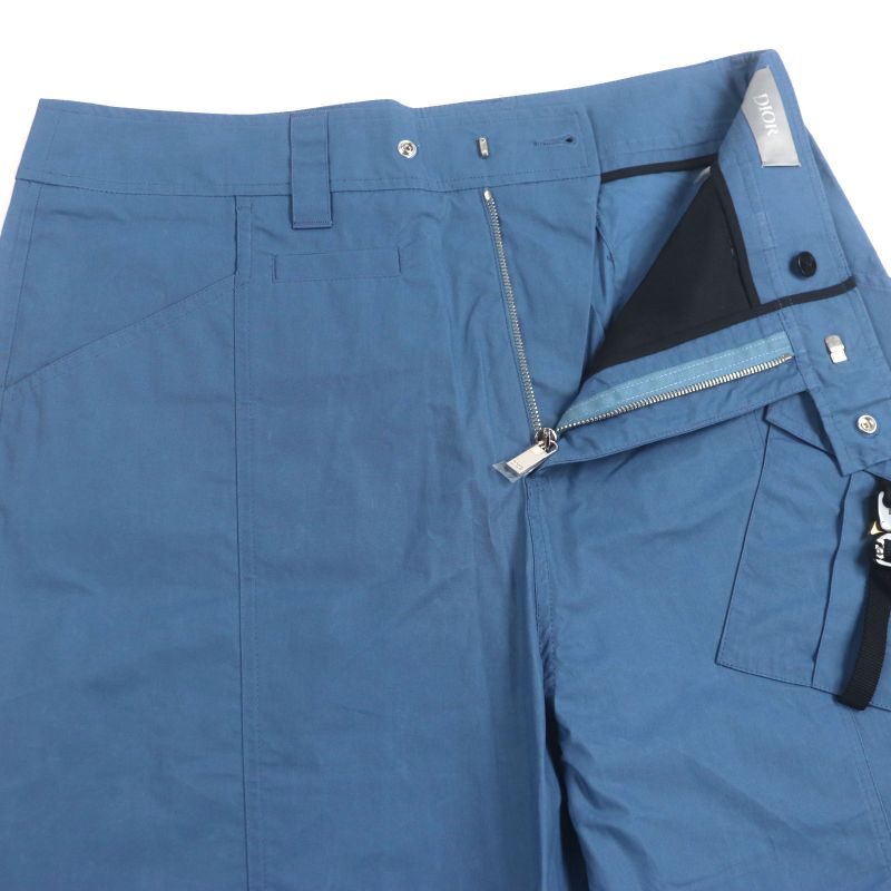  DIOR Homme 293c184a5573 Roller Coaster Buckle Military Cargo Pants Blue 50