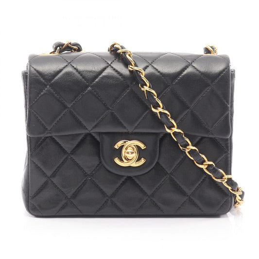 Chanel Shoulder Bag Mini Quilted Black Lambskin