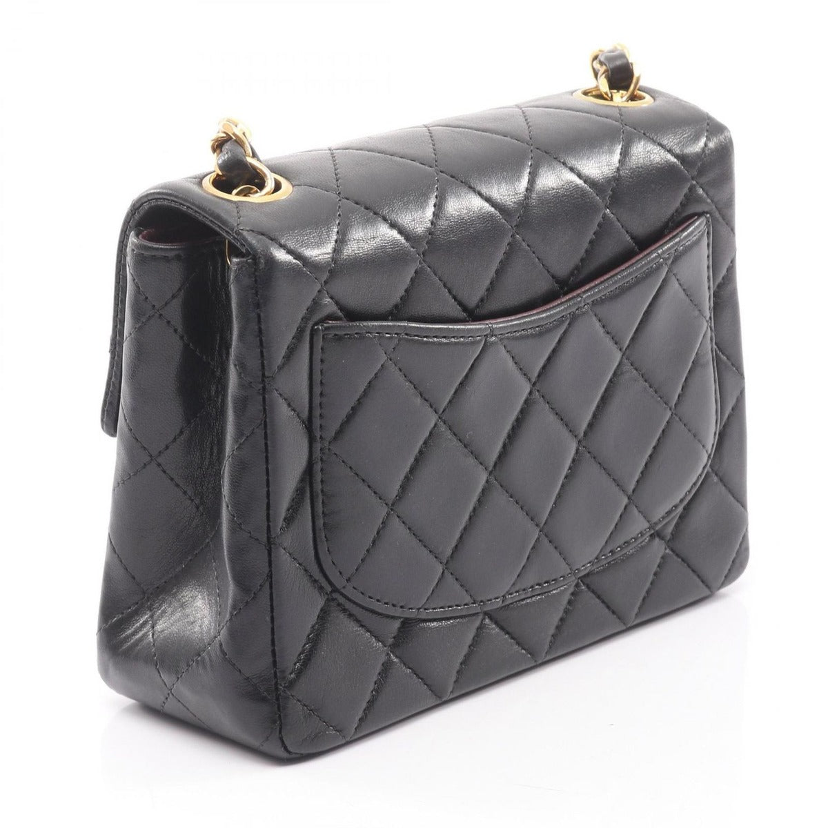 Chanel Shoulder Bag Mini Quilted Black Lambskin — view 2