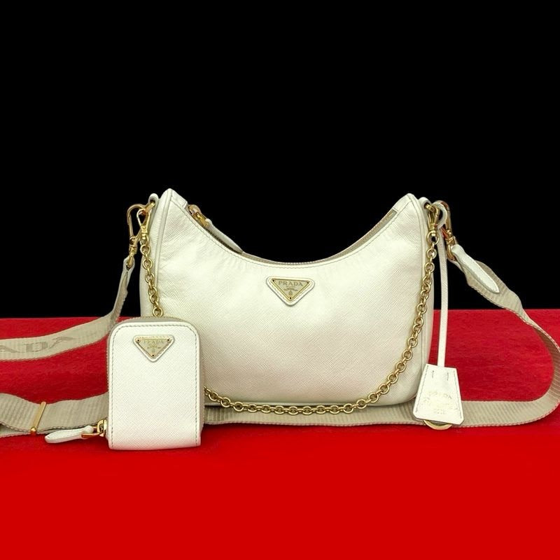 Prada Re Edition Saffiano Leather Semi One Chain Shoulder Bag