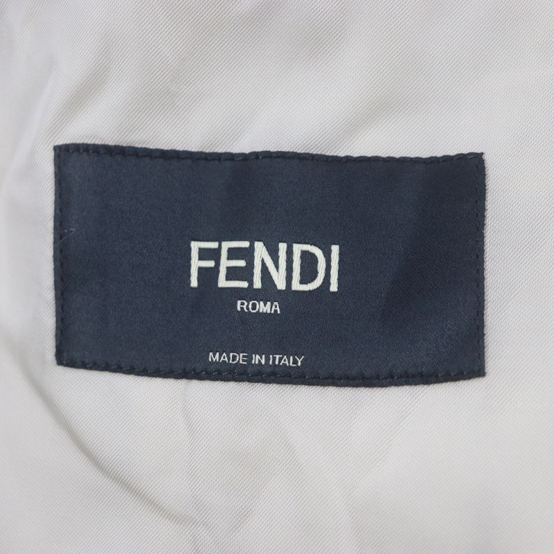  Fendi 2021 Fj0657 41% Linen Peaked Lapel Logo Embroidery Single Jacket