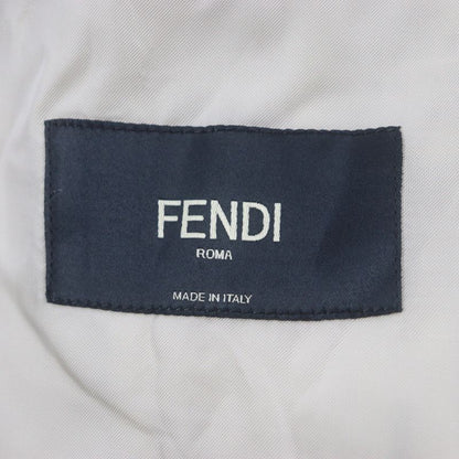  Fendi 2021 Fj0657 41% Linen Peaked Lapel Logo Embroidery Single Jacket