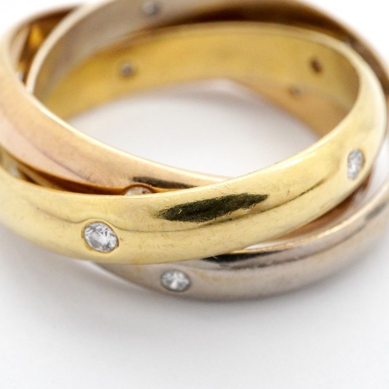 Cartier Ring Trinity 18K Yellow Gold Yellow Gold 18K White Gold White Togo Old