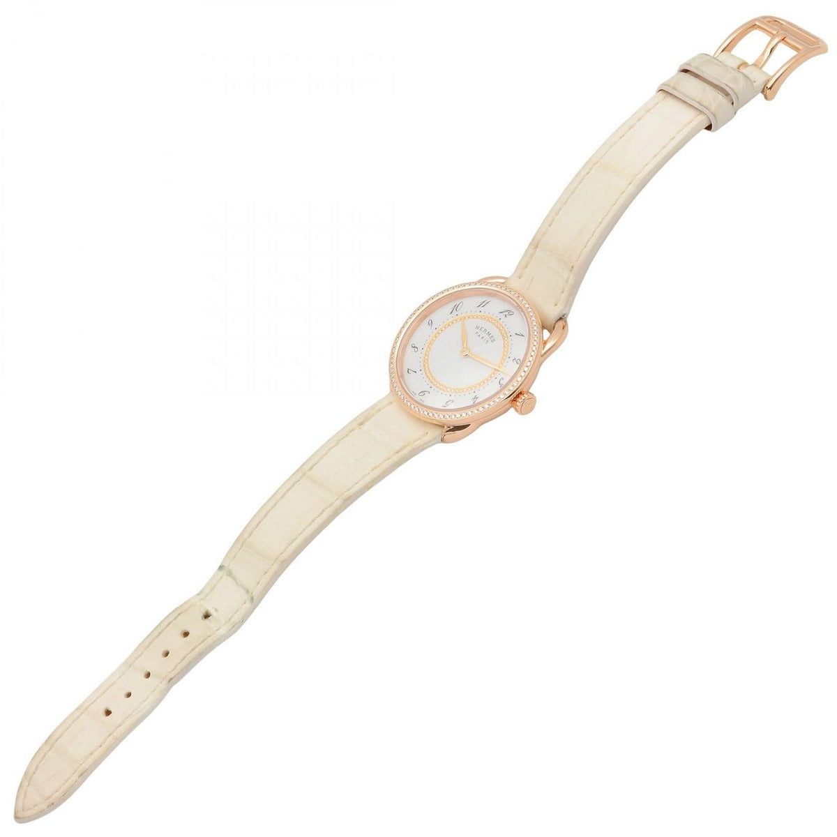 Hermes Watch Also White 18K Pink Gold Diamond — view 4