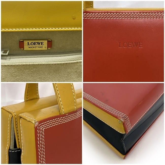 Loewe Handbag F21571 Red Yellow Top Handle