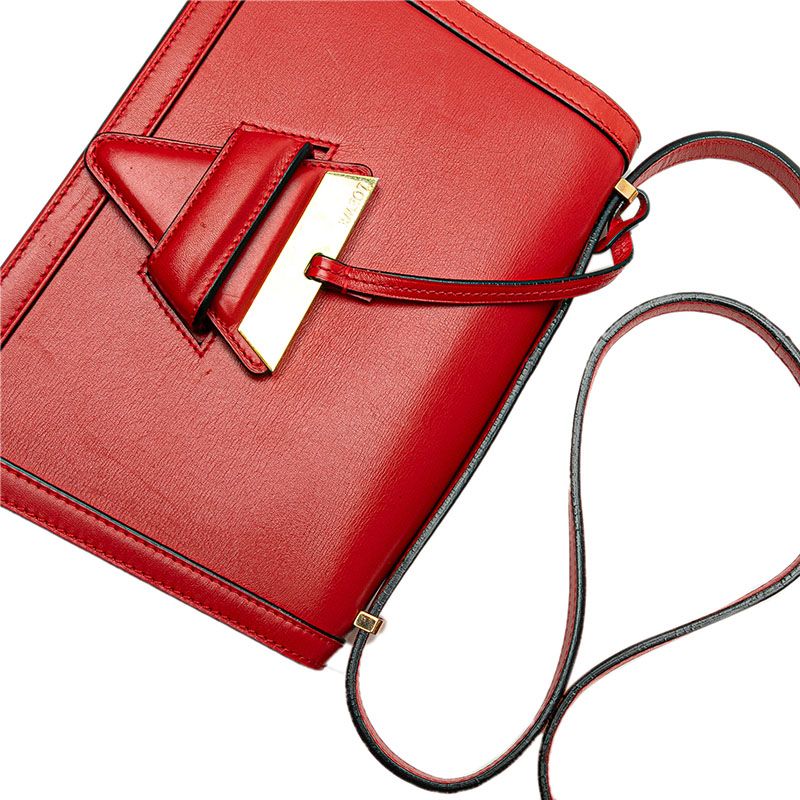 Loewe Barcelona Crossbody Shoulder Bag Red Leather Women's Loewe