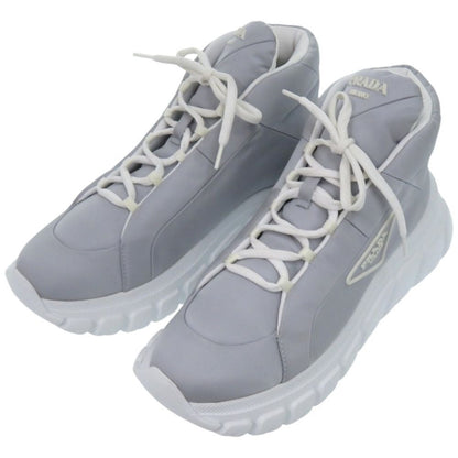 Prada High Cut Logo Re-Nylon Econyle Gray Sneakers