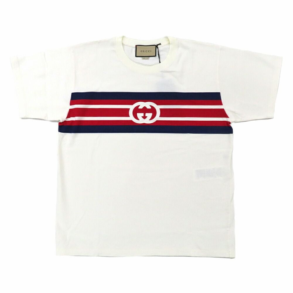 Gucci Interlocking Stripe Logo Print T-Shirt White XS Short Sleeve