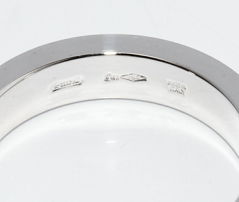 Bulgari Ring 18K White Gold Diamond 1p(004ct) Bzero1 Ring (double Logo Ring )