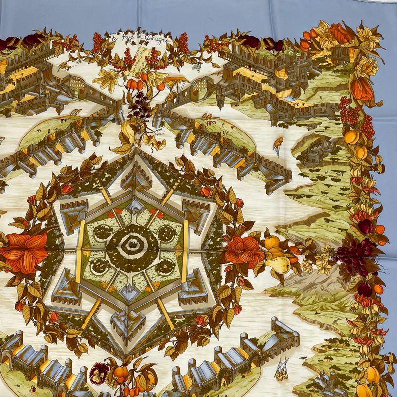 Hermes Scarf Carre 90 Silk Au Pays De Cocagne In Paradise Multicolor With Box