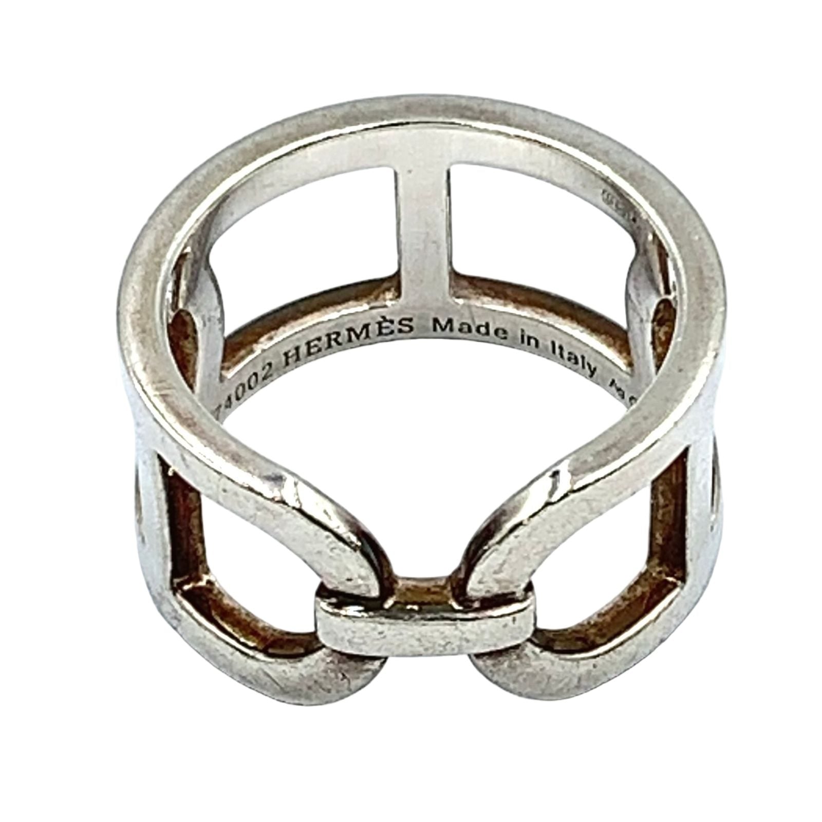 Hermes Chaine D'ancre Silver Ring