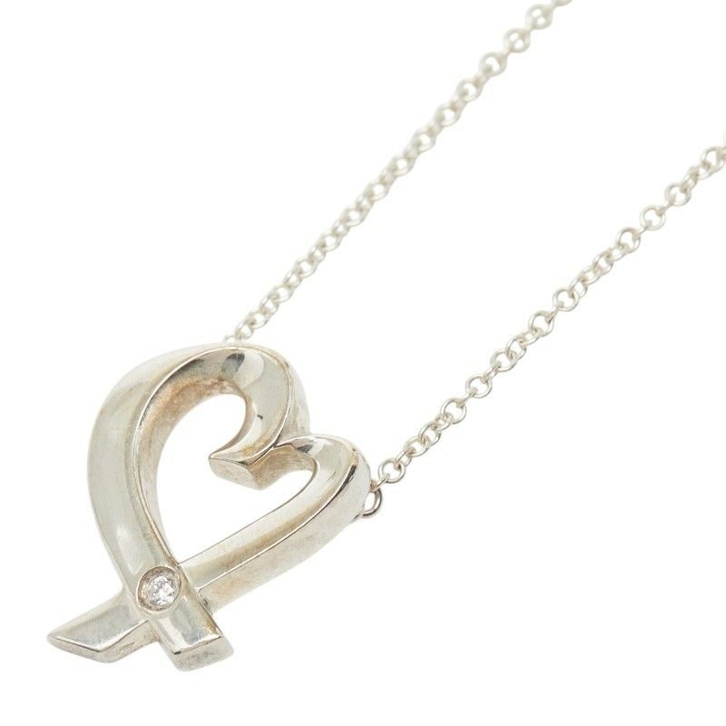 Tiffany & Co Loving Heart Diamond Necklace Silver