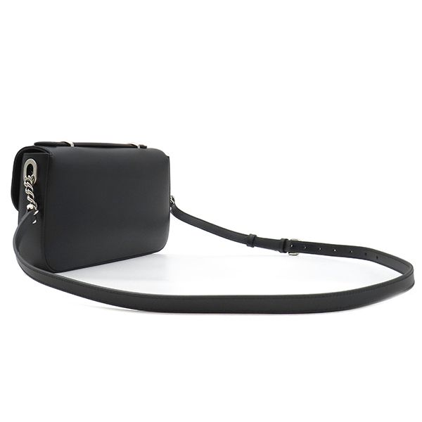 Gucci 2way Bag Double G Plate Leather Black Silver Hardware Black Shoulder