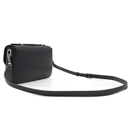 Gucci 2way Bag Double G Plate Leather Black Silver Hardware Black Shoulder