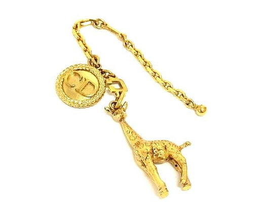 Christian Dior Vintage Giraffe Kirin Key Holder Charm Women's Men's Gold Type