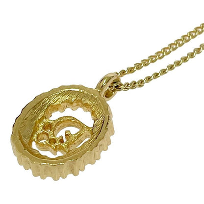 Christian Dior GP Rhinestone Oval Dior Logo Necklace Gold 459565 Necklace