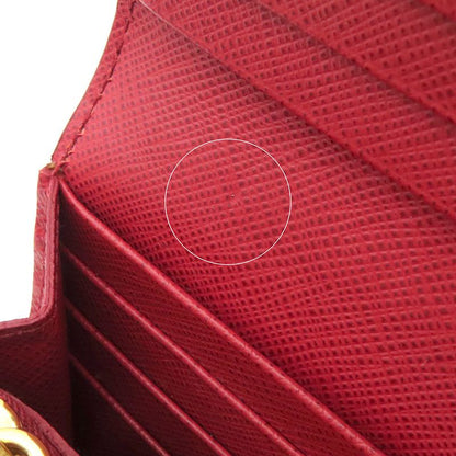 Prada Long Wallet Caier Wallet Saffiano Leather Fuoco Gold Hardware Red
