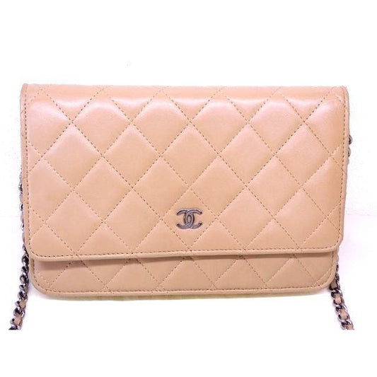 Chanel Chain Wallet Shoulder Lambskin Leather