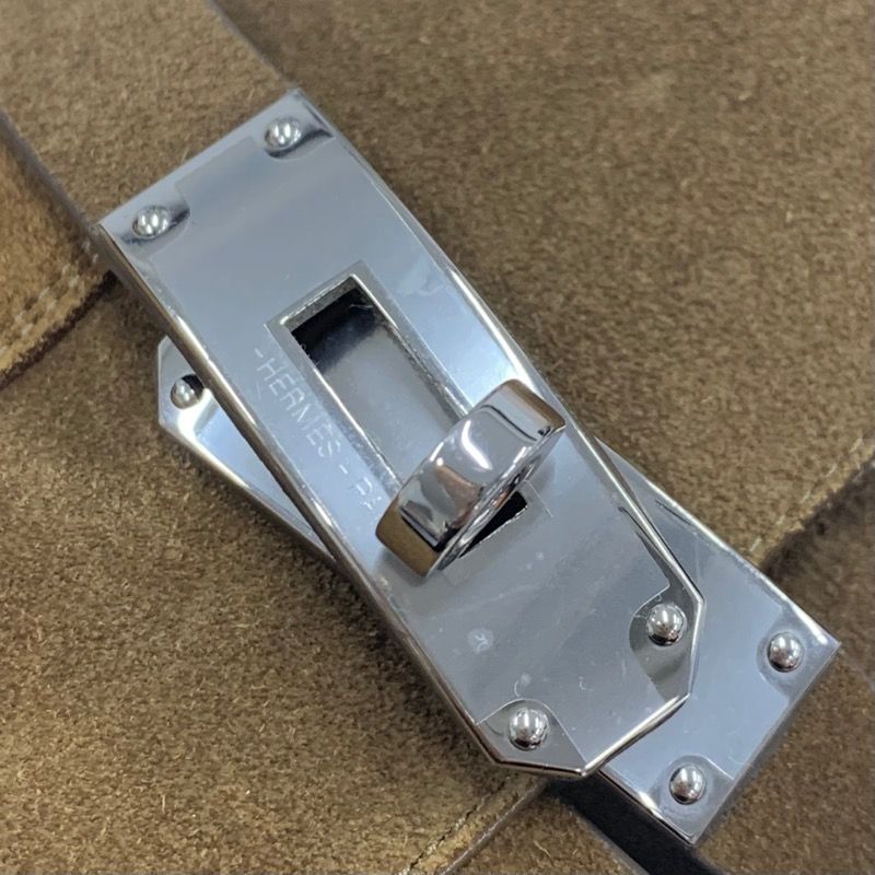 Hermes Veo Boots Short Boots Shoes Suede Shearling Brown Silver Shearling Boots