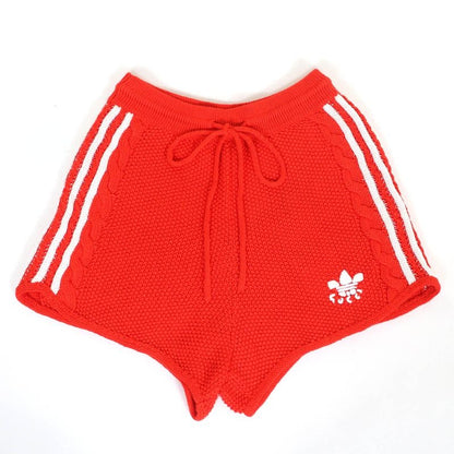 Gucciadidas Linen Cotton Trefoil Embroidered Knit Shorts