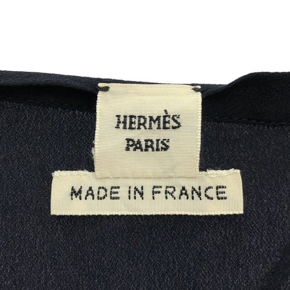 Hermes Pullover Silk Top Navy 42