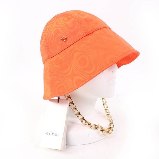 Gucci 729128 GG Motif Bucket Hat With Chain Orange M (57cm (22.44in)) Genuine