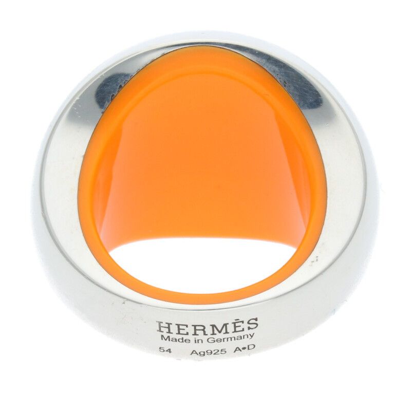 Hermes Quark Cocktail Silver Ring Men's 14