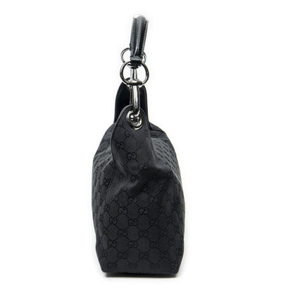 Gucci Shoulder Zip Hobo Black GG Canvas — view 3