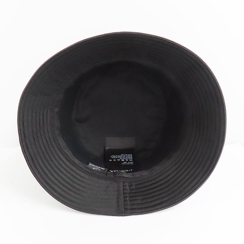Prada Re-nylon Bucket Hat Black Studded Logo 2hc137 2D0S M Size Men's