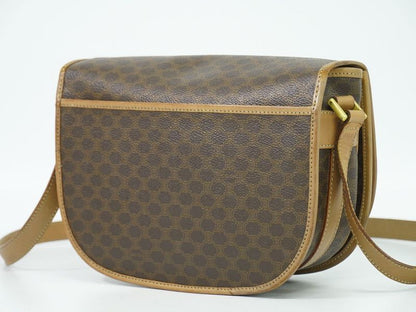 Authentic Celine Macadam Shoulder Bag Pochette PVC Brown Macadam Bag Pre-owned