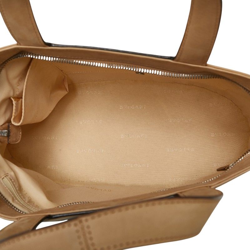 Bulgari Handbag Shoulder Bag 2WAY Beige Nubuck Women Bvlgari