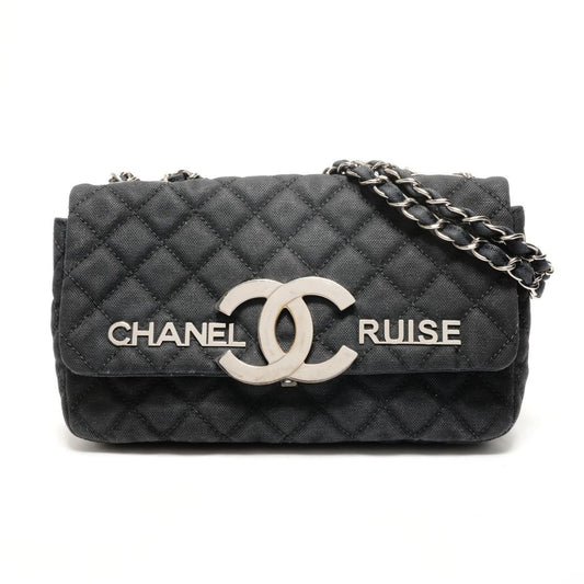 Chanel Shoulder Bag Quilted Canvas CC Logo Flap Chain