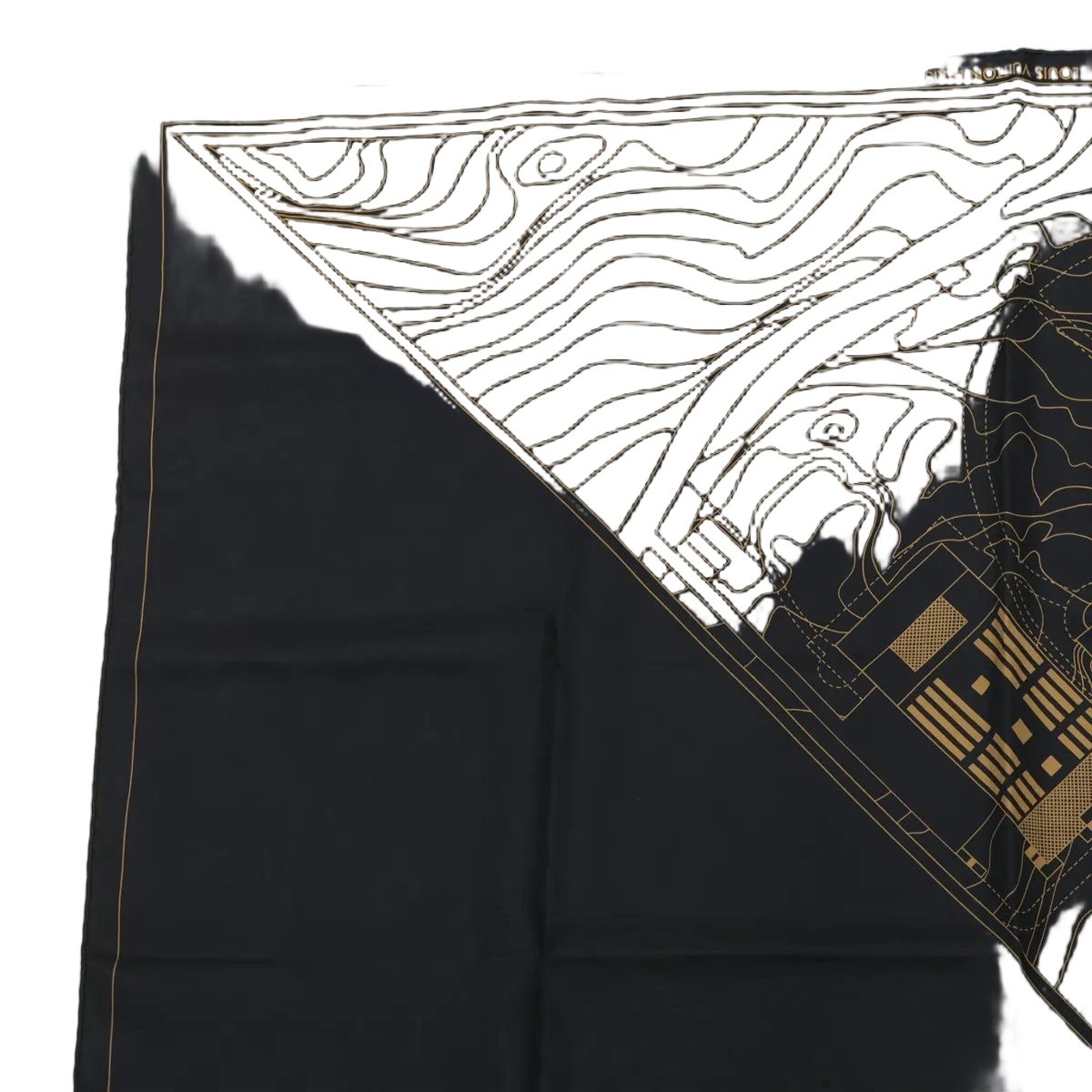 Louis Vuitton Tag Arata Isozaki Collaboration Silk 100% Topographic Map Scarf — view 2