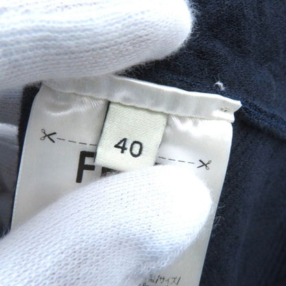 Fendi 2022 Fzq677 FF Logo Chain Knit Long Skirt Navy 40 Genuine