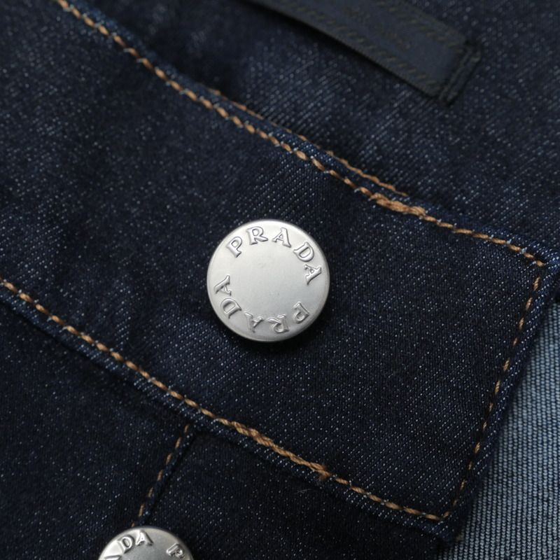 Prada Pants Size 33 Jeans Denim Pants Straight Pants Stretch Button Fly