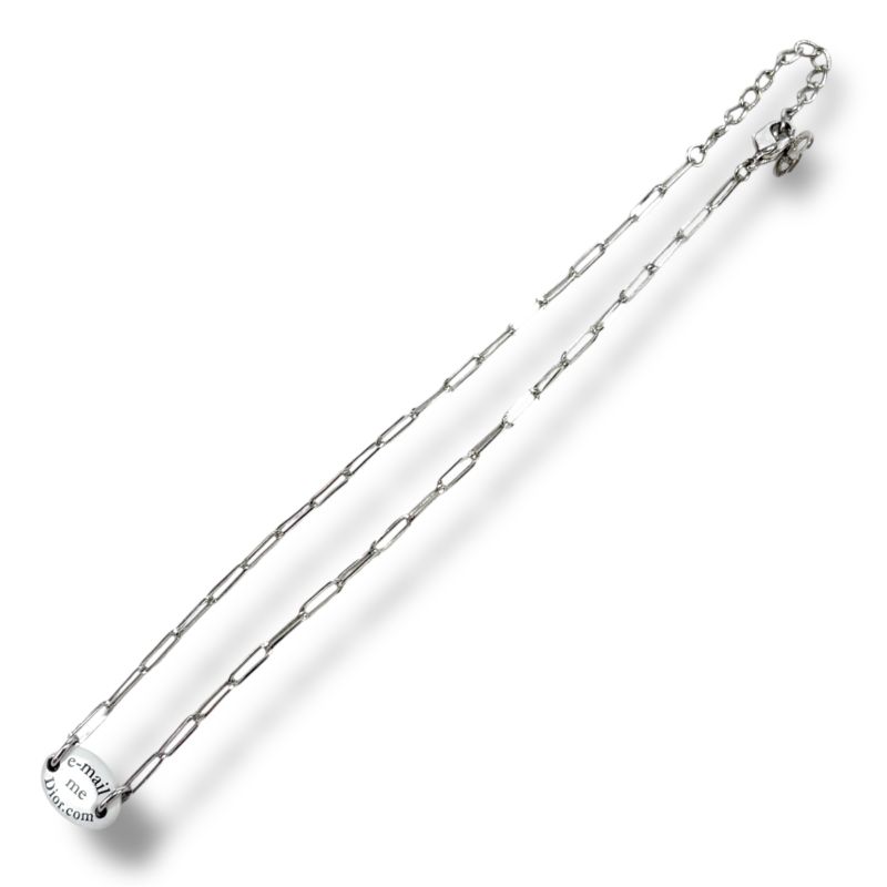 Christian DIOR J'adore E-mail Me Plate Necklace White Silver Color Accessories