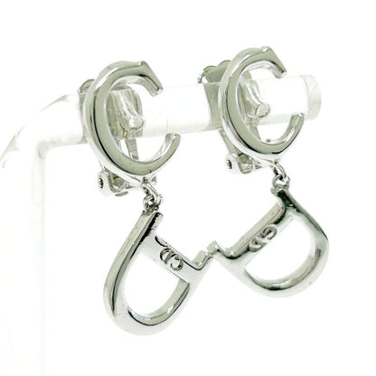 Christian Dior Metal CD Logo Swing Earrings Ladies Silver 489962 Earrings
