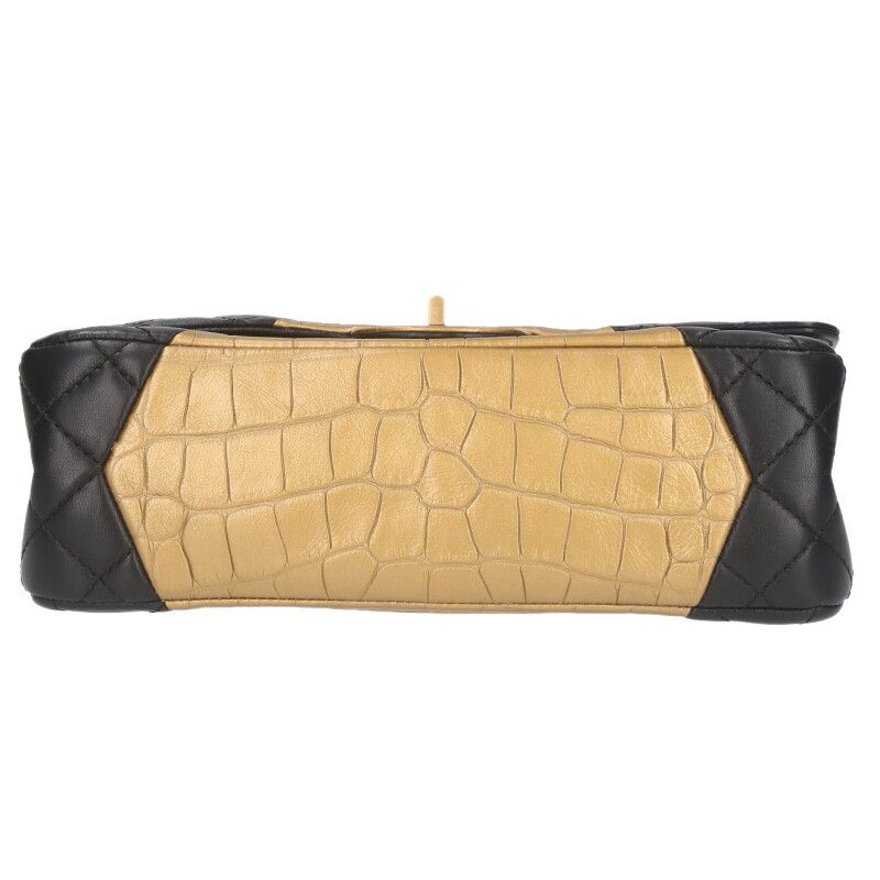 Chanel 2.55 Lambskin Croco Shape Pressed Chain Shoulder Bag Women 25