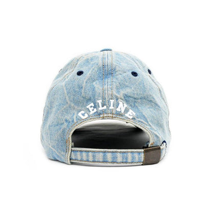 Celine Baseball Cap Triomphe Denim S Size Light Blue Apparel Hat Cap