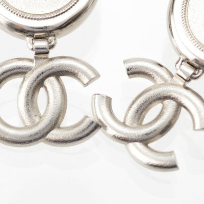 Chanel A23K Rhinestone Coco Mark Star Earrings Accessories GP Silver Black