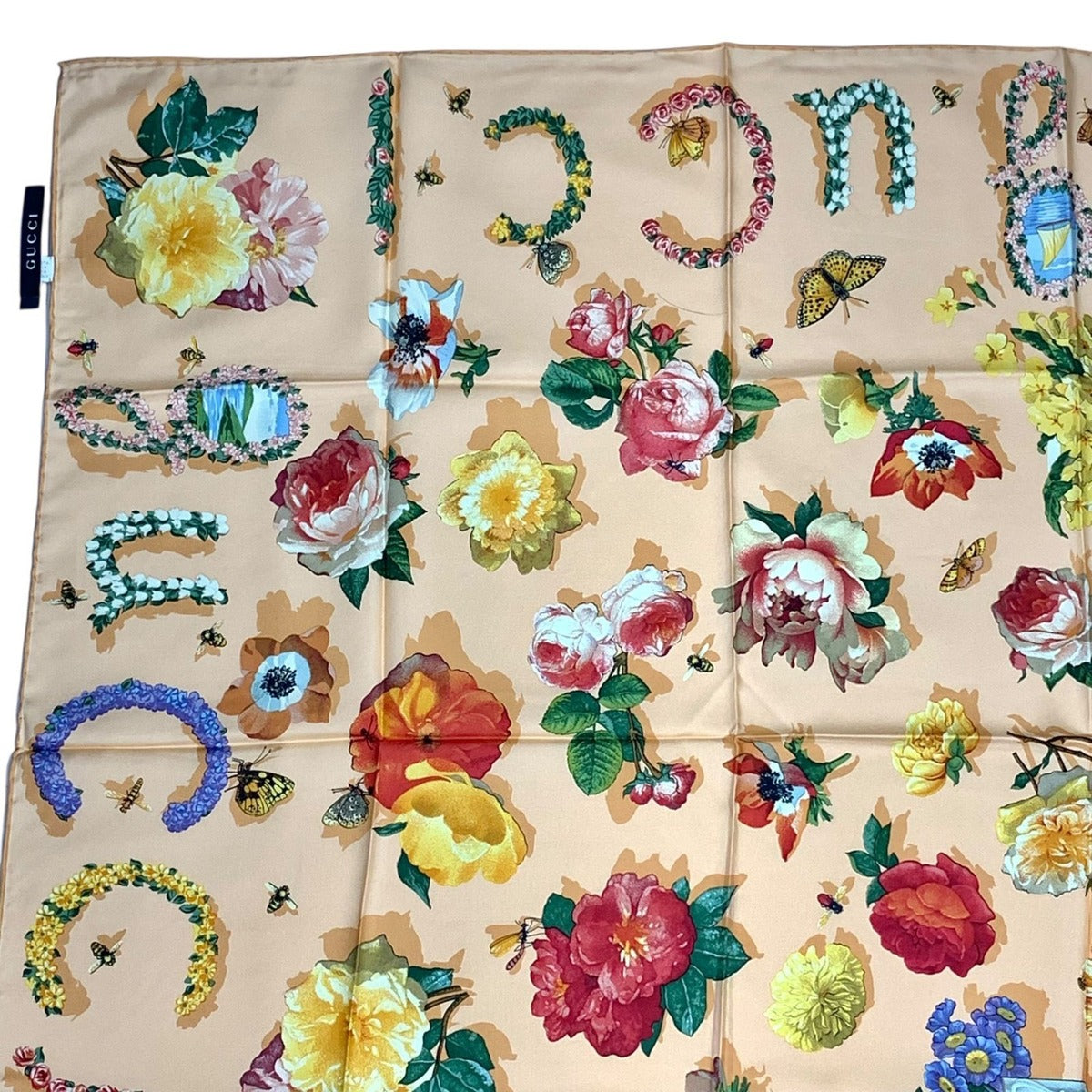 Gucci Floral Silk Scarf Multicolor Large Size With Box — view 3