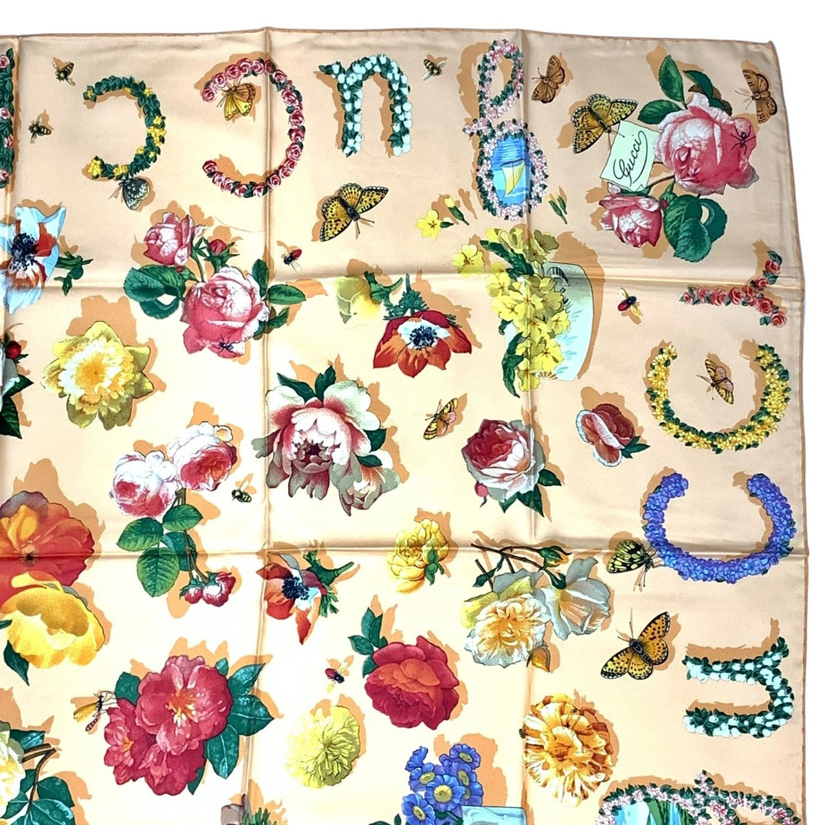 Gucci Floral Silk Scarf Multicolor Large Size With Box — view 4