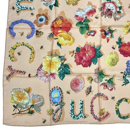 Gucci Floral Silk Scarf Multicolor Large Size With Box — view 5