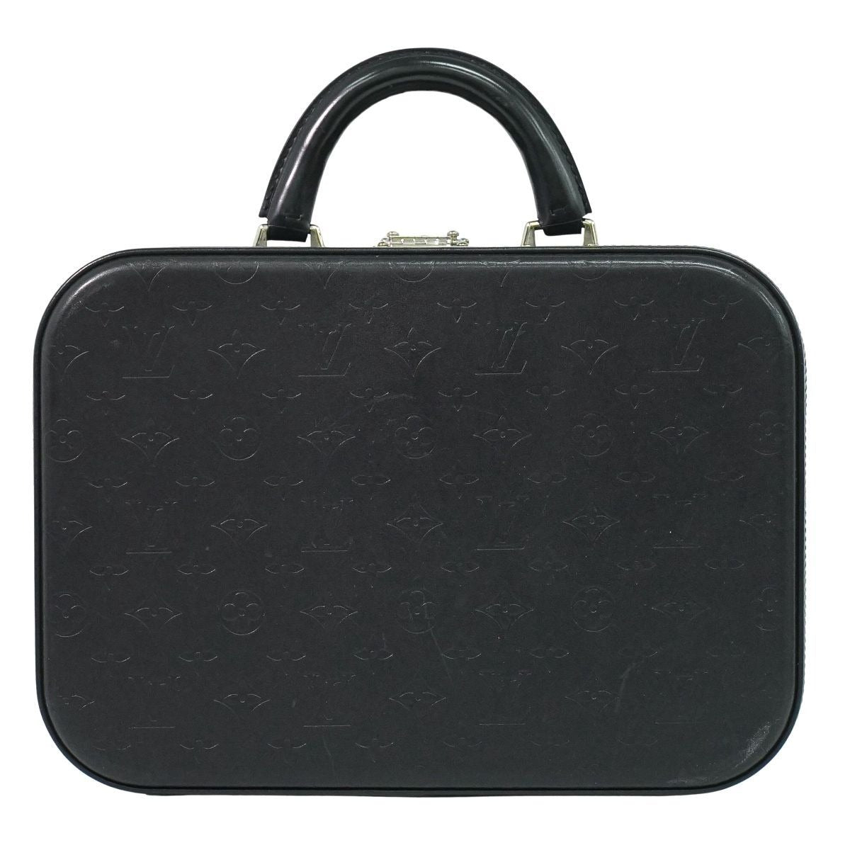 Louis Vuitton LV Valisette MM Monogram Glace Trunk Handbag Noir Black