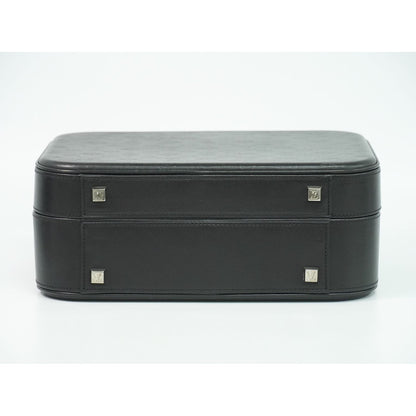 Louis Vuitton LV Valisette MM Monogram Glace Trunk Handbag Noir Black — view 3