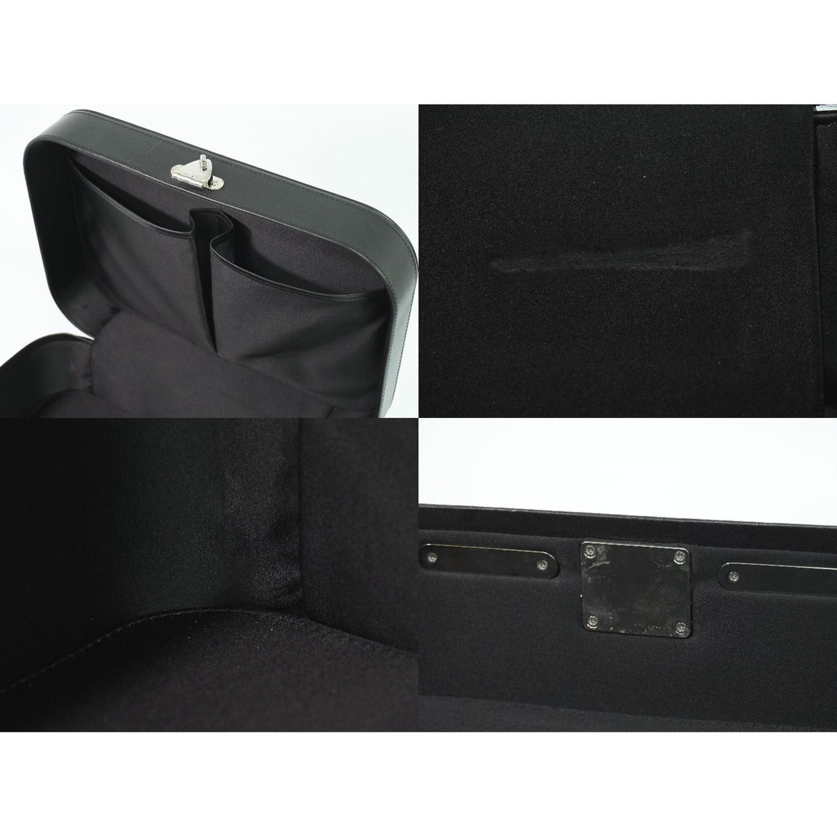 Louis Vuitton LV Valisette MM Monogram Glace Trunk Handbag Noir Black — view 8