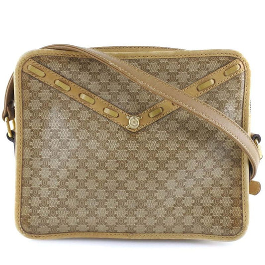 Celine Macadam PVC Brown Women's Shoulder Bag