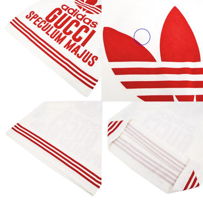 Gucci X Adidas Short Sleeve T-shirt S Size 717422 White Red White Red