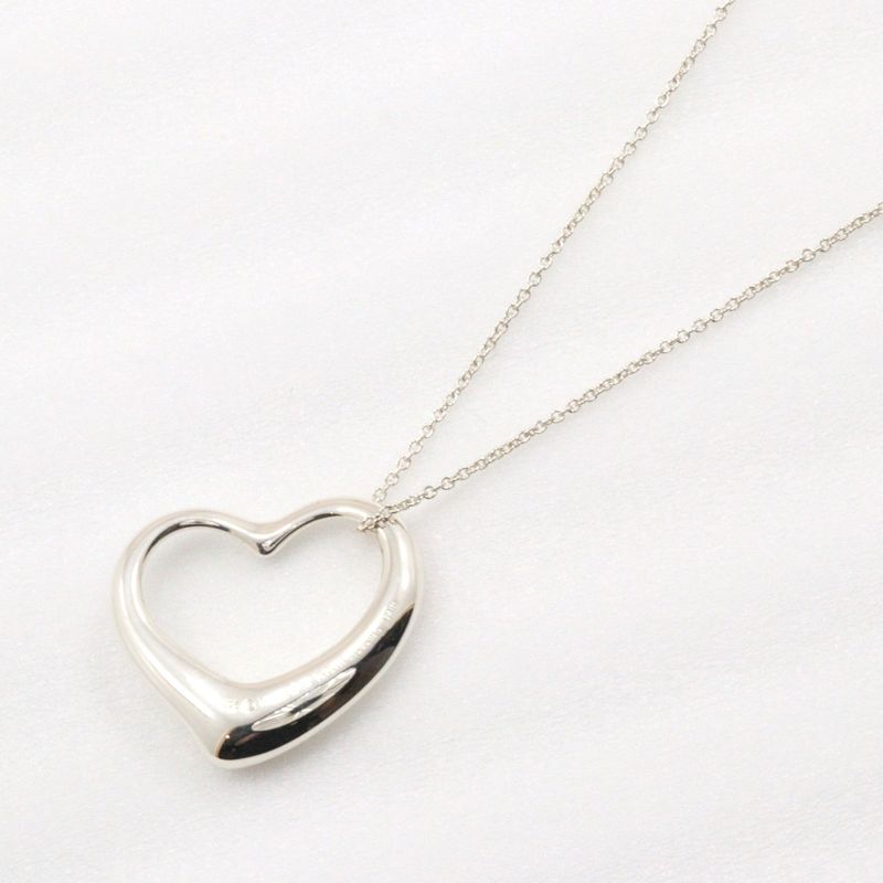 Tiffany & Co Open Heart Large Elsa Peretti 925 Silver Ladies 16.1g Necklace